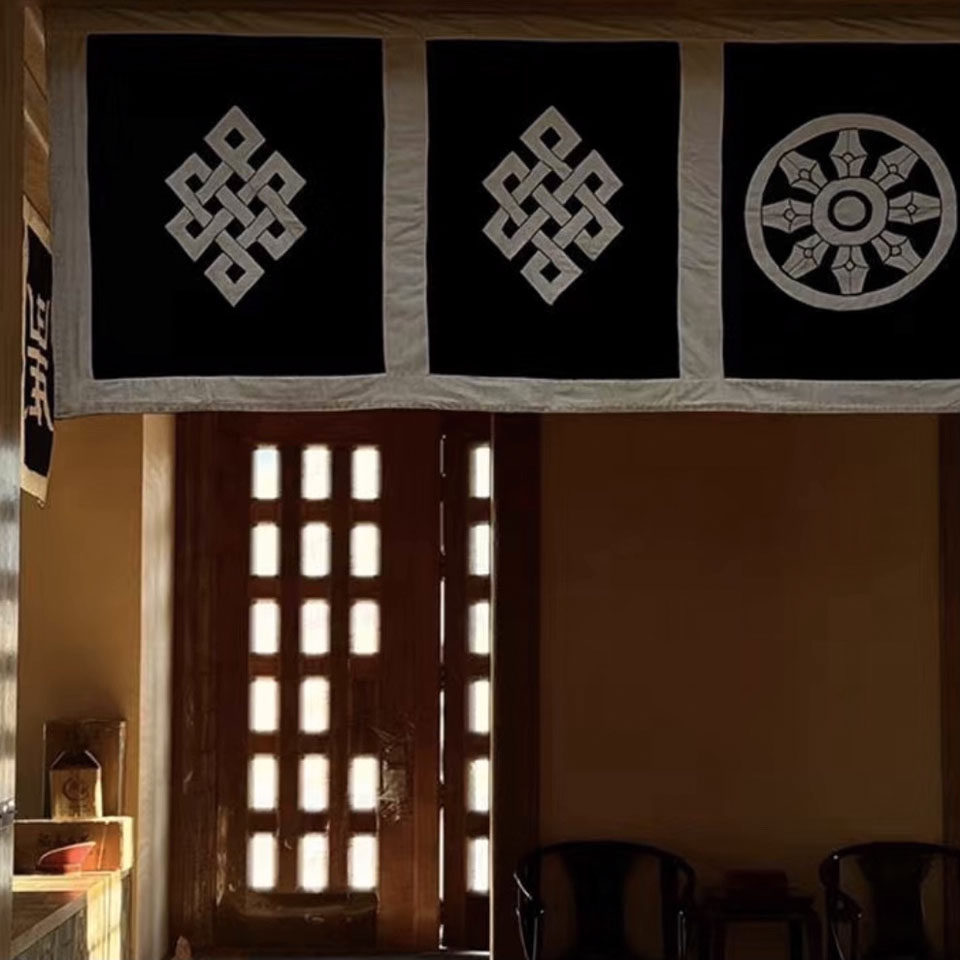 藏式布帘民族风短帘门头屋檐围帘窗台遮挡装饰帷幔装饰佛堂裙围挡图片