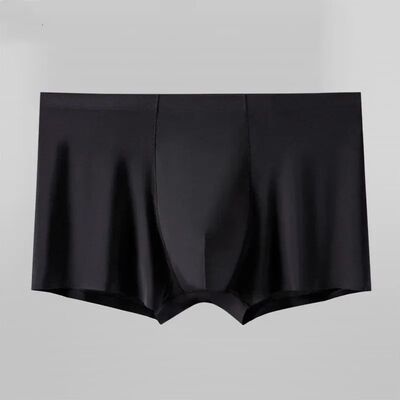 L-XXXL Seamless Ice Silk Boxers Men Solid Color Male Underpa