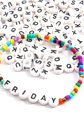 26 Letter Acrylic Beads for Jewelry Making  Bracelets