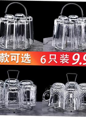 6pcs set Glass cup tea water juice beer milk drinking kettle