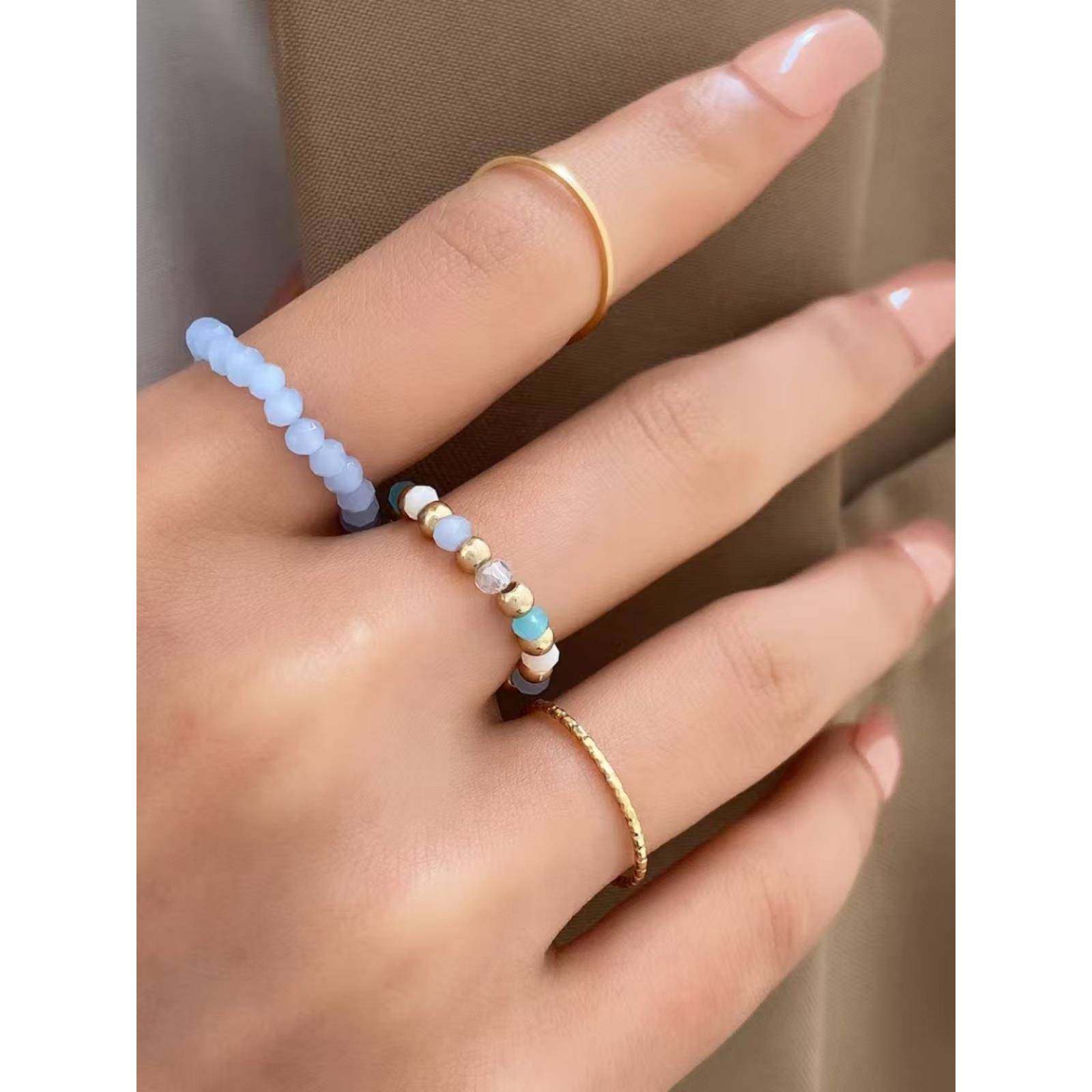 Simple retro Hong Kong style personality fashion ring lady