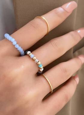 Simple retro Hong Kong style personality fashion ring lady