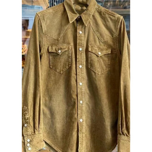 单排扣长袖 秋冬季 美式 复刻现货新款 衬衫 灯芯绒修身 风格 非RRL男装