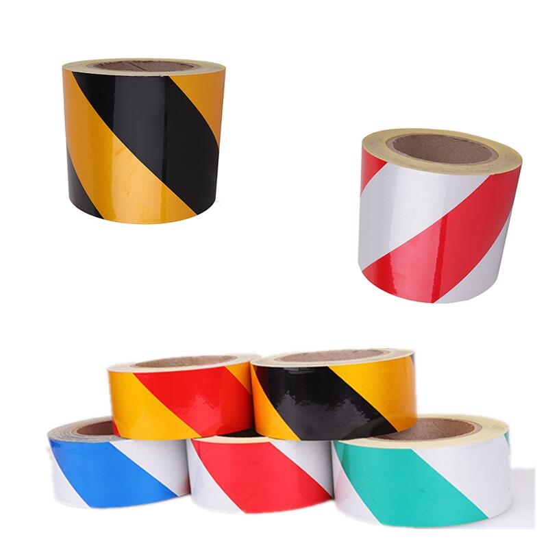 晶格黑色反光帖条箭头贴地面黑黄警示带300mm夜间反光胶纸pvc胶带