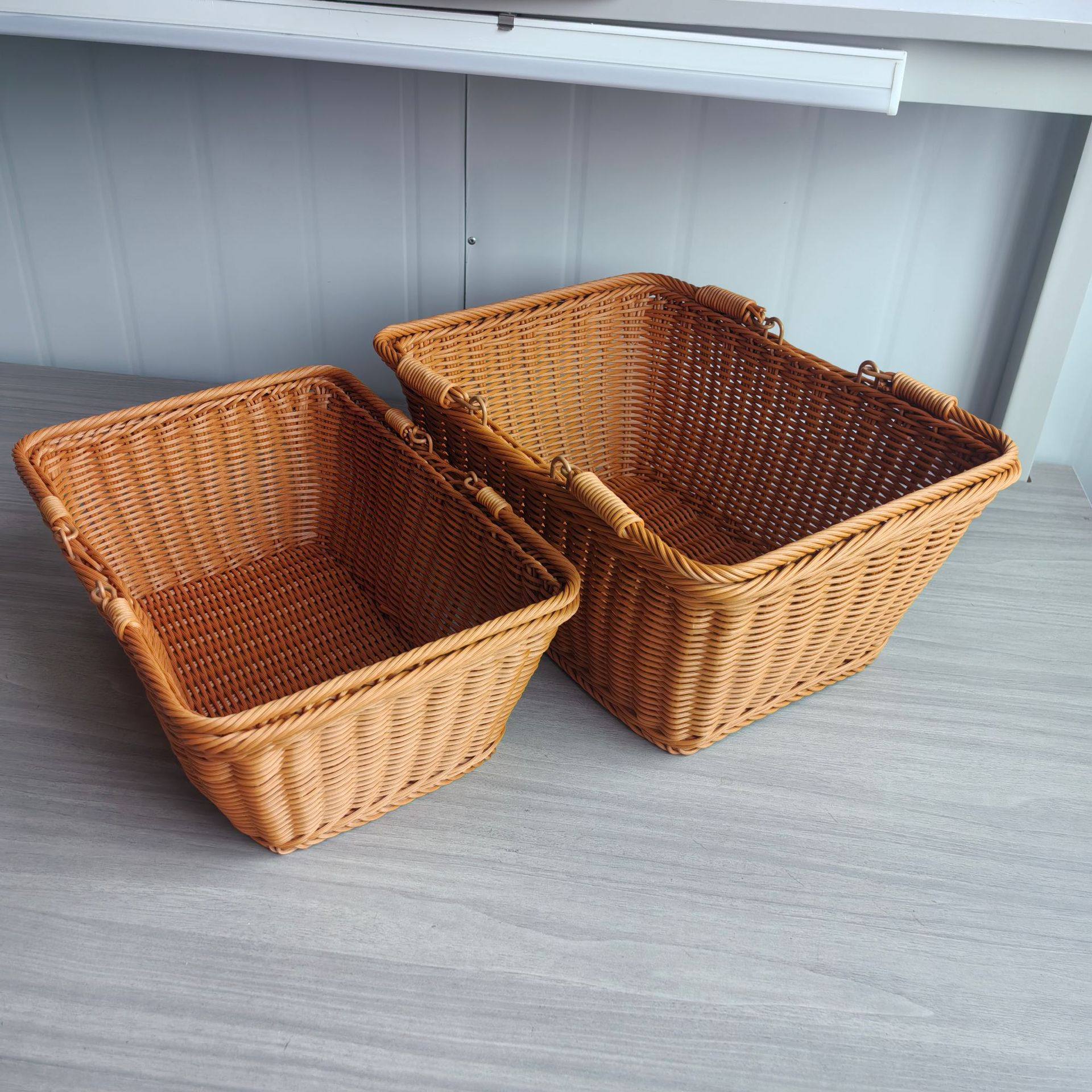 超市蔬菜编织塑料菜篮子沙糖桔收纳筐仿藤编手提野餐篮藤编草莓篮,收纳整理,购物篮,淘宝优惠券,粉丝福利购,淘宝优惠卷