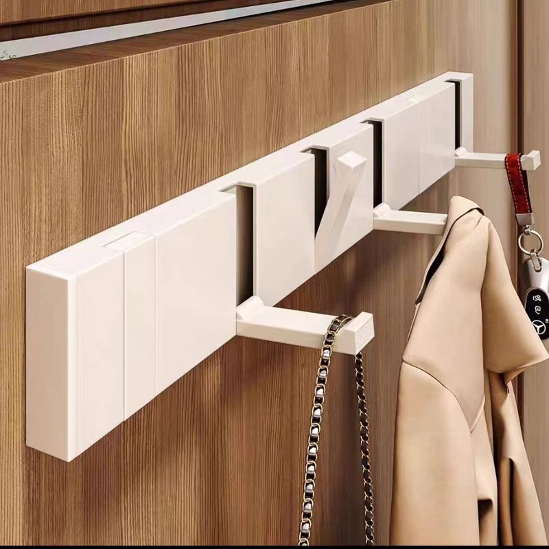 加厚隐形挂钩挂衣架壁挂式门后试衣间墙上玄关衣帽排钩免打孔折叠