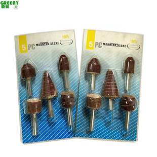 带柄砂布磨头5支装塔型磨头锥型砂布磨头砂皮磨头带柄页轮千叶轮