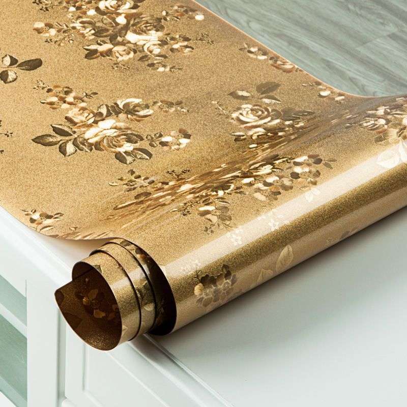 软玻璃餐桌垫茶几桌面垫不透明桌布防水防油免洗金色欧式