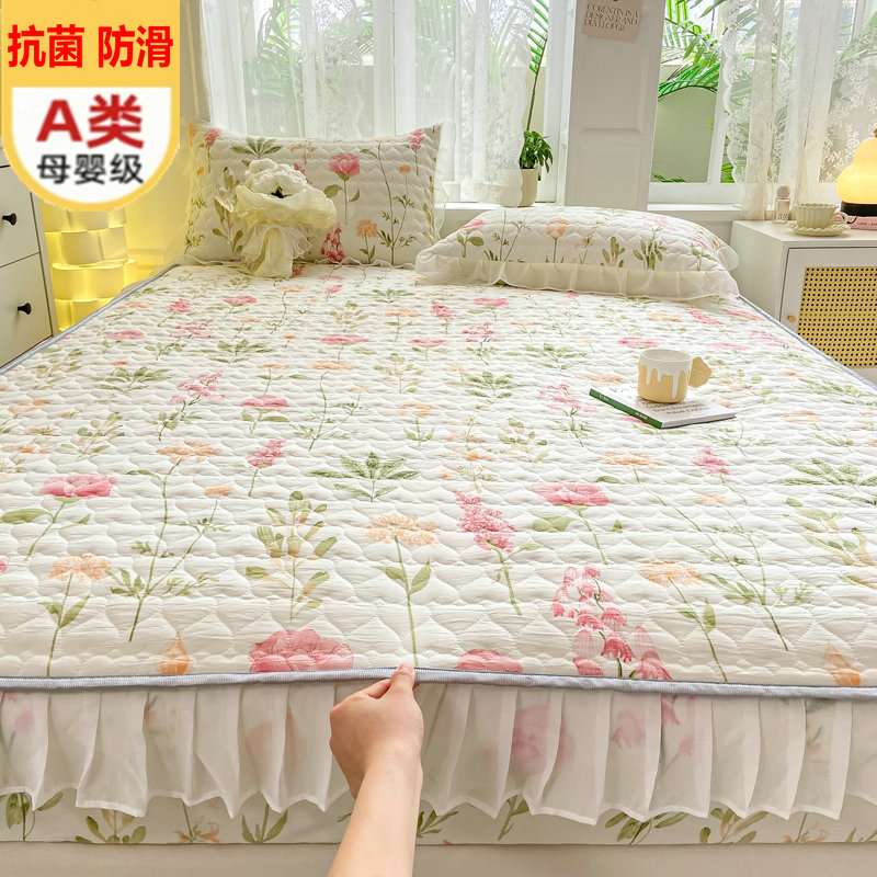 a类夹棉床笠单件防滑席梦思保护套抗菌水洗棉加厚床罩全包床垫套