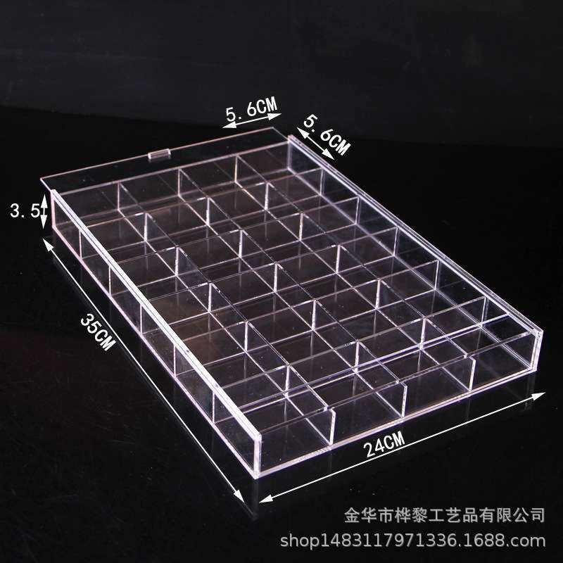 带盖亚克力格盘30格收纳盒首饰盒托盘珠宝盘展示道具散珠架串珠盘,收纳整理,桌面收纳盒,淘宝优惠券,粉丝福利购,淘宝优惠卷