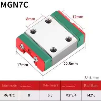 HIWIN台湾上银微型滑块MGN7CMGN9CMGN12CMGN15CMGW9C优惠销售轴承