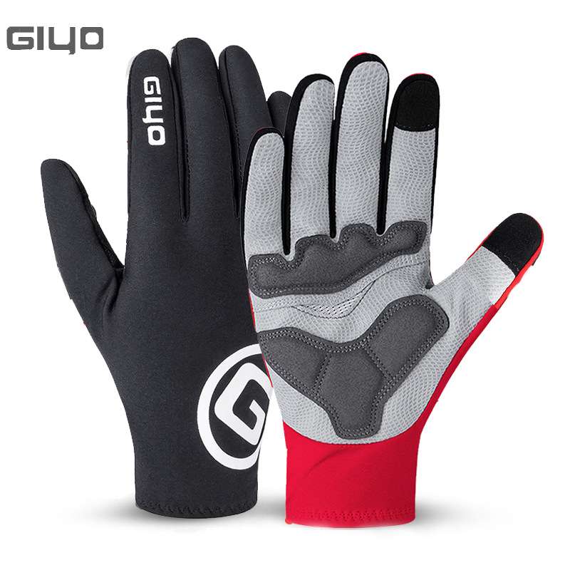 GIYO破风加绒长指山地公路自行车骑行触控屏手套长指加厚秋冬S-22
