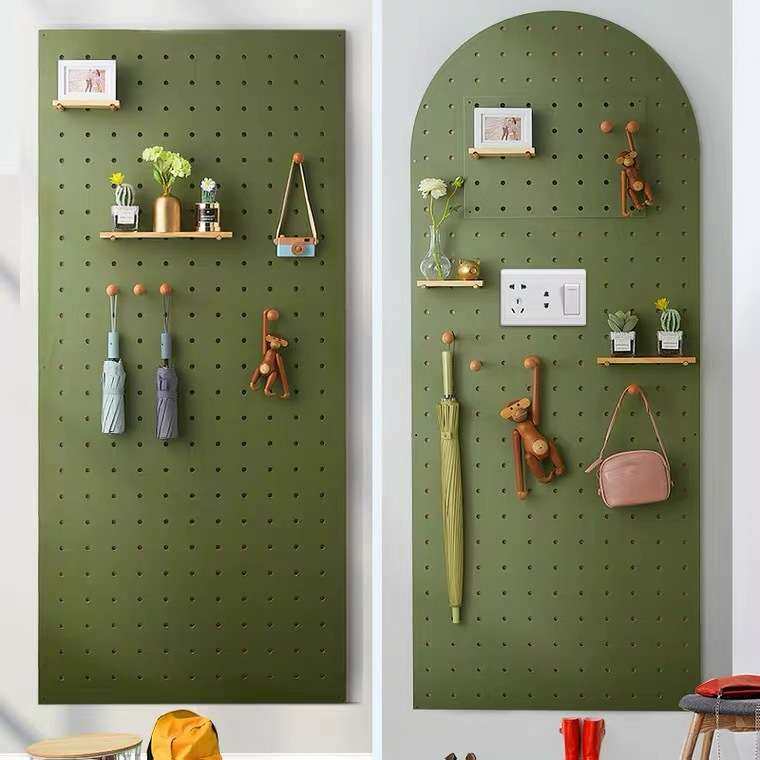 彩色实木洞洞板拱形异形北欧风墙上收纳架厨房客厅木质置物架搁板,收纳整理,收纳洞洞板,淘宝优惠券,粉丝福利购,淘宝优惠卷