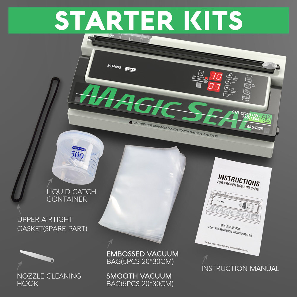 MAGIC SEAL MS4005英文版 - 不挑袋通用袋真空封口食品保鲜包装机