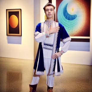 裙摆马甲外搭舞蹈演出服 新长款 新疆民族服装 麦西莱依原创高档男装