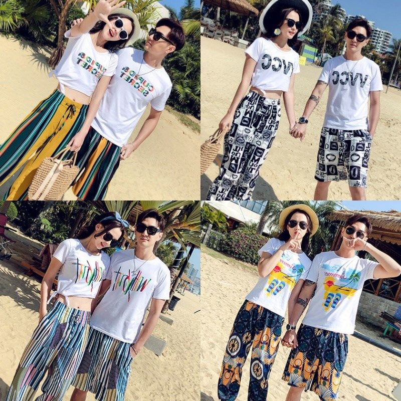 【单件/套装可选】沙滩情侣装夏季海边蜜月服男女海滩T恤长裤套装在类目 女装/女士精品, T恤中 - 来自Buy2taobao.com提供专业的淘宝代购服务