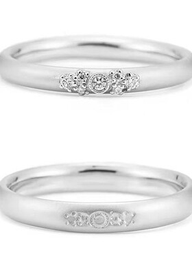 2026日本韩国式浪漫情侣戒指对戒简约百搭印记对戒镀金18婚戒定情