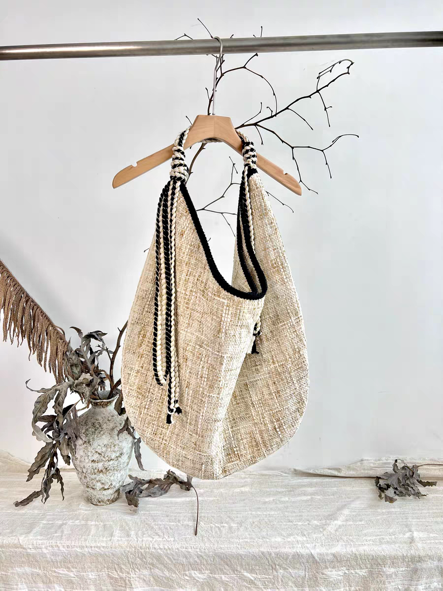 2025新款日韩文艺休闲帆布包休闲慵懒风链条单肩托特大包