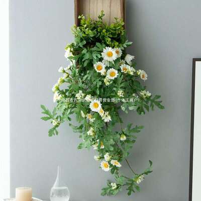 风仿真植物墙面装饰小雏菊挂件室内墙壁假花藤蔓电视背景遮丑