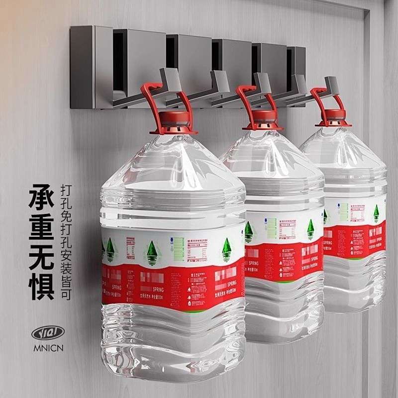 枪灰挂衣钩免打孔门后挂衣架墙上壁挂钩进门玄关加厚排钩衣帽挂钩