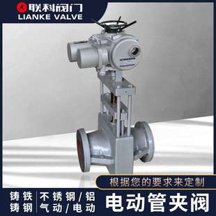 电动管夹阀GJ941X开关型调节型耐磨耐温耐腐蚀可调温控智能调节