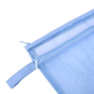 得力双层网纱袋拉链袋结实耐用