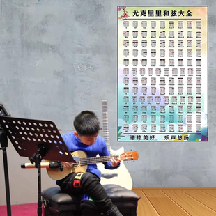 尤克里里和弦图自学ukulele教材 乌克丽丽曲谱琴行教学用品装饰画