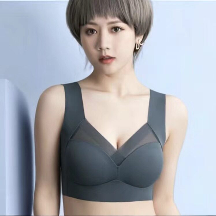 冰丝无痕轻薄美背女士内衣小胸聚拢无钢圈文胸罩大胸显小运动抹胸