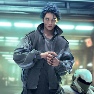 不作恶「巡影夹克」赛博朋克灯芯绒双领机车风街头短款夹克秋冬