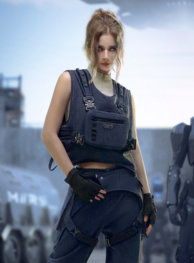 不作恶「灰刃特工背夹_正反交替」赛博朋克机能侧开战术背心马夹