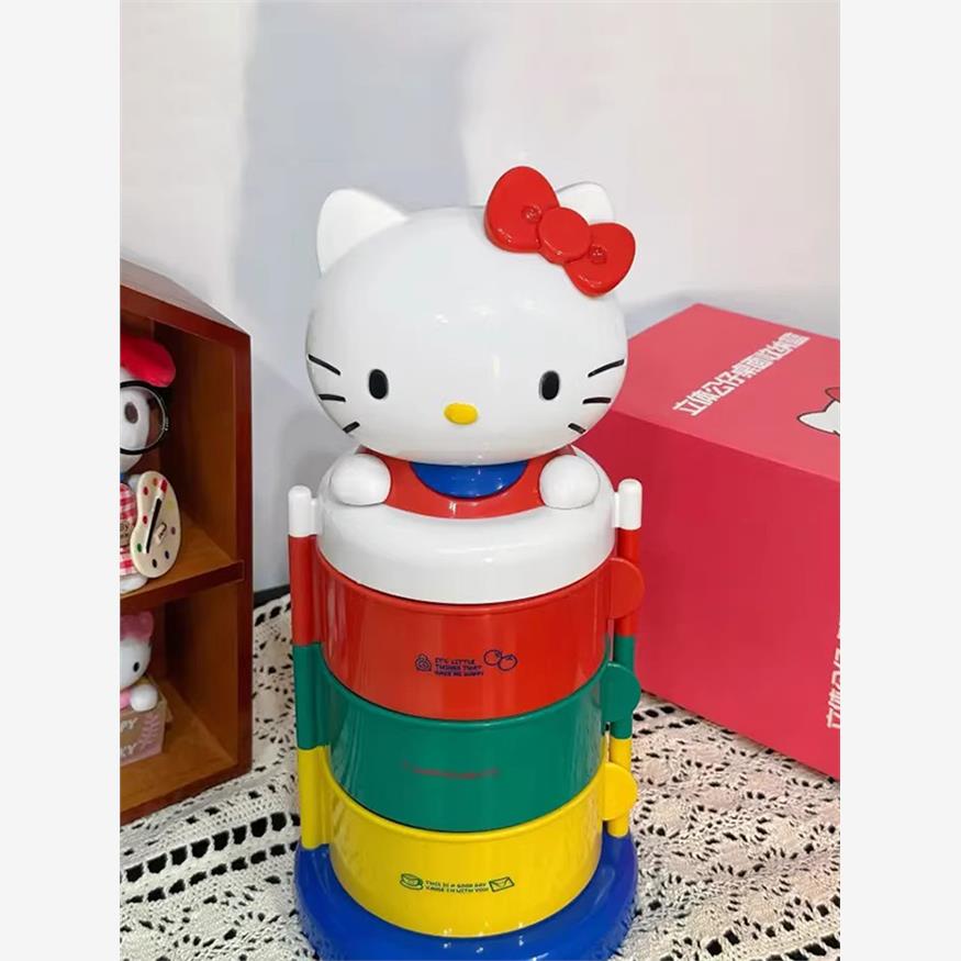kitty饰品收纳盒三层旋转