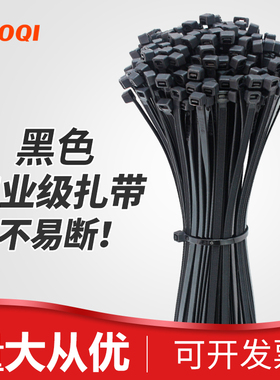 黑色自锁式尼龙扎带塑料固定捆扎4*200mm 5x300 3x150 250 8x500