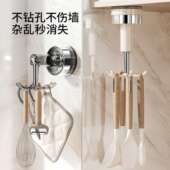 吸盘六爪旋转挂钩多功能免打孔墙上壁挂锅铲勺子挂架铲子收纳神器