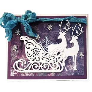 圣诞鹿切割刀模蚀刻工艺DIY碳钢模具贺卡制作Scrapbook模板