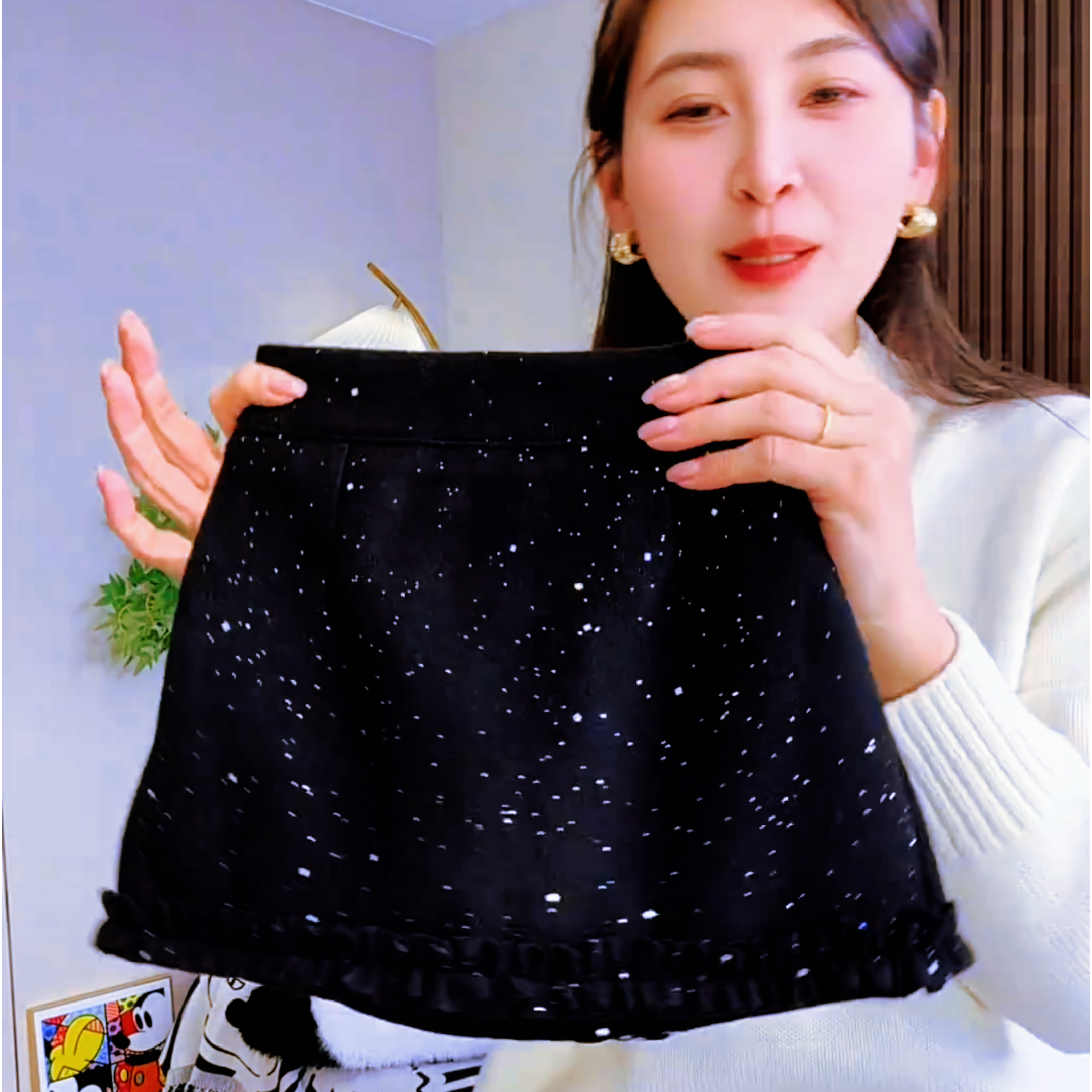 女童冬季半身裙秋冬加厚毛呢高腰荷叶边A字短裙防走光公主裙潮