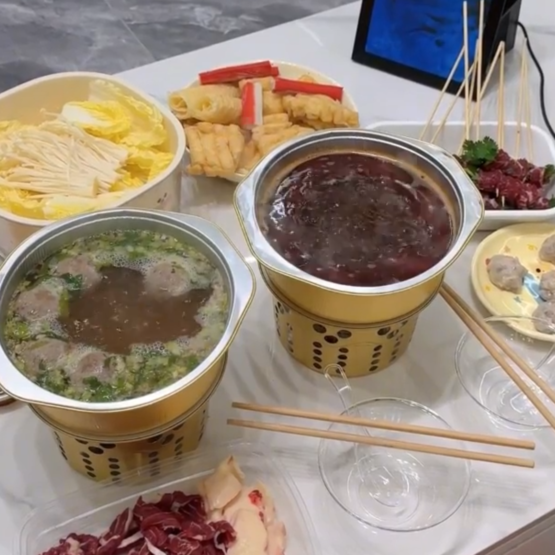 一次性火锅专用锅户外酒精炉锡纸锅卡式炉露营加厚老北京小火锅具