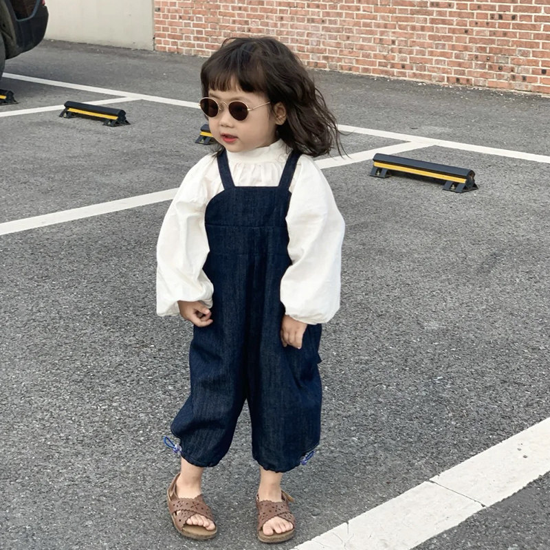 xixibaby女童牛仔背带裤裤子