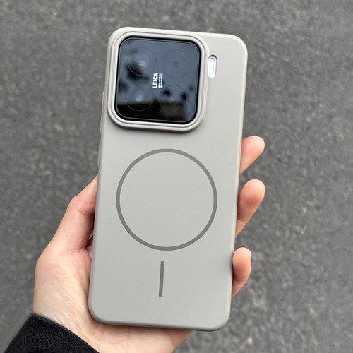 Beats同款钛灰色Magsafe强磁吸充电适用小米15手机壳15pro磨砂高级水泥灰14/13商务奢华K80超薄亚克力硬外套