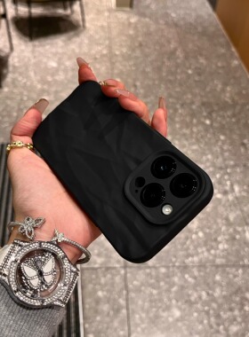 高级肤感褶皱适用iPhone15promax手机壳苹果13pro多巴胺配色14promax硅胶11小众12网红同款xr/xs个性创意套女