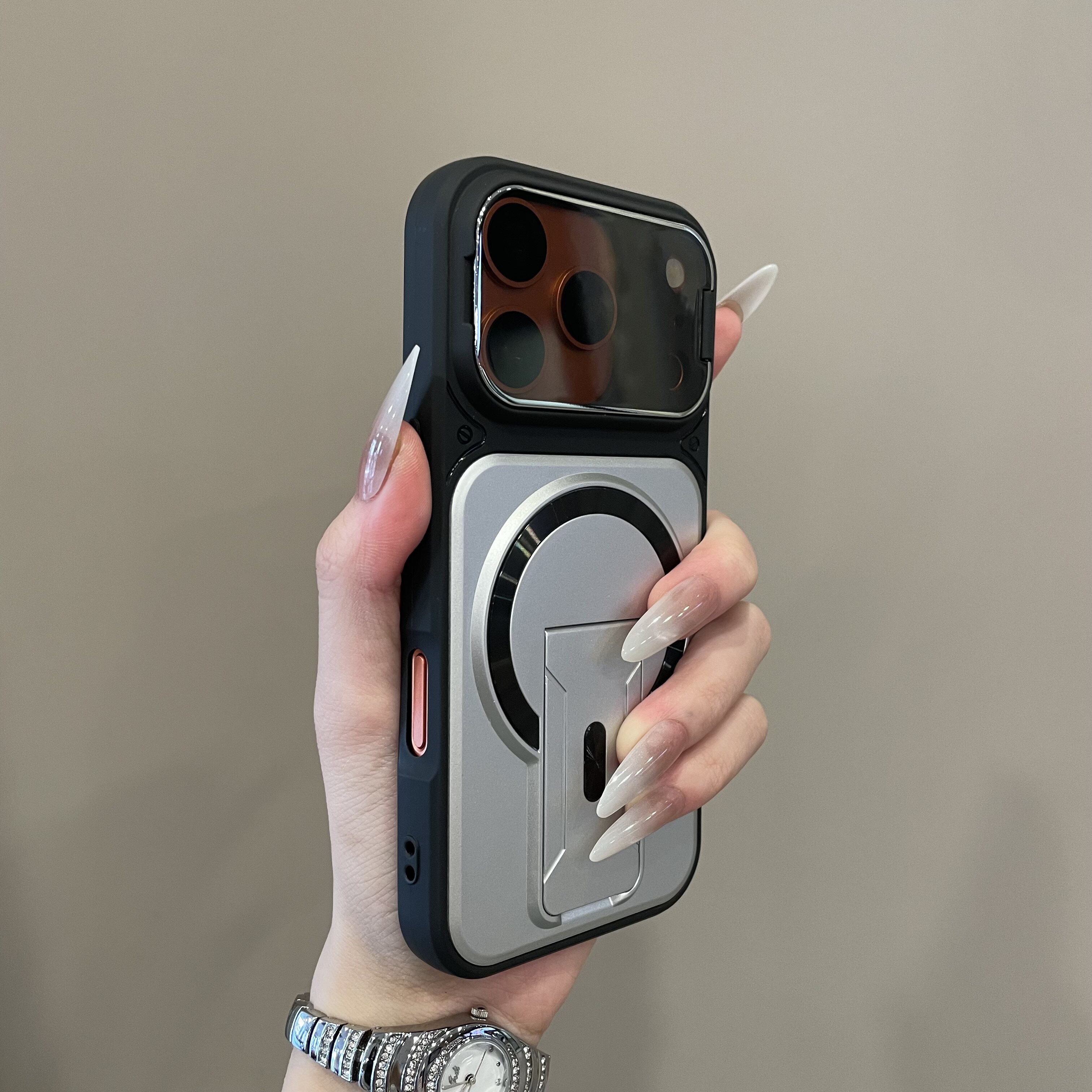 多功能【隐形双支架】适用苹果17promax磁吸手机壳iPhoneAir护镜16PM磨砂15软边防摔14全包13创意支点保护套2