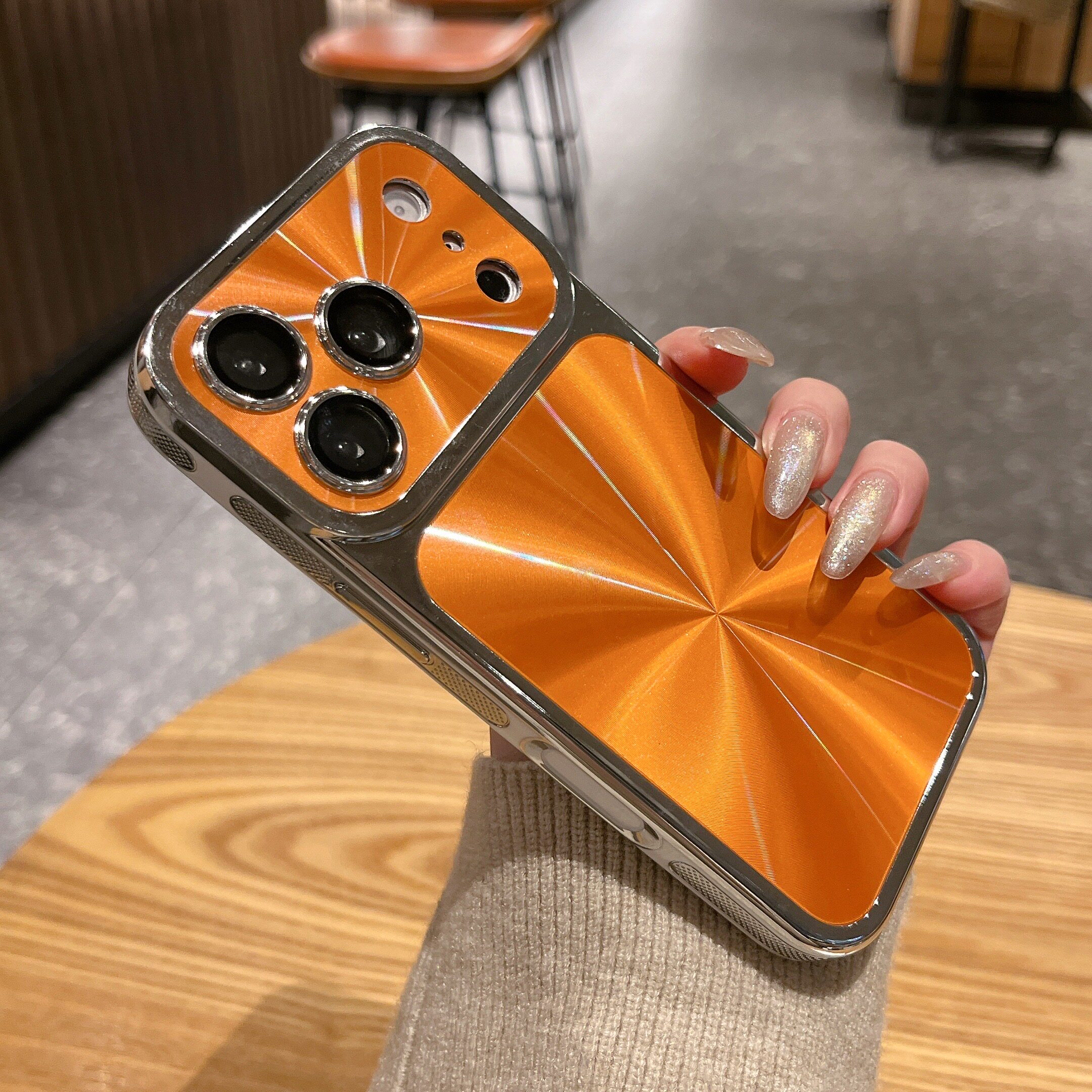 极光纹防滑边电镀高级感17proMax全包按键适用苹果16pro手机壳iPhone13镜头膜14防摔15黑色17保护套改大视窗