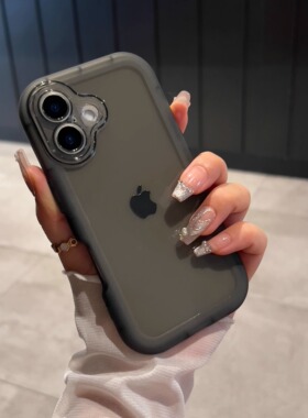 纯色透黑防摔软壳苹果16pro手机壳iphone15promax苹果13新款12简约风11透明硅胶XS/XR全包防摔16保护套男女15
