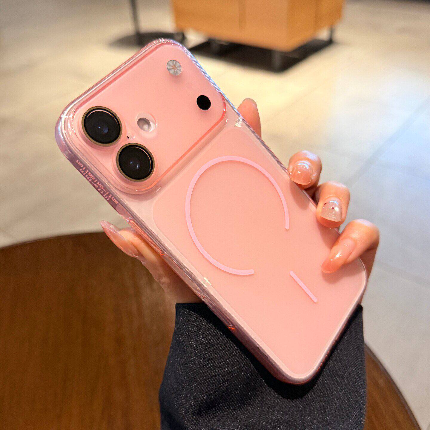 超薄适用苹果17手机壳iphone17promax透明磨砂大视窗新款16超薄简约16pro高级14全包防摔max新品粉色15软女17