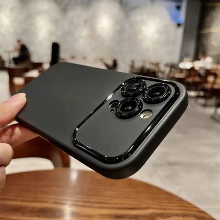 日韩简约磨砂大视窗新款适用苹果14pro手机壳全包镜头15promax情侣iphone13超薄11直边12软胶xs男pro女保护套