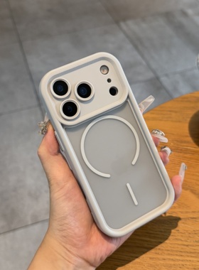 天使眼磁吸适用iPhone17promax苹果16pro手机壳新款精孔加厚防摔15高级感磨砂防指纹14简约13全包防摔保护套