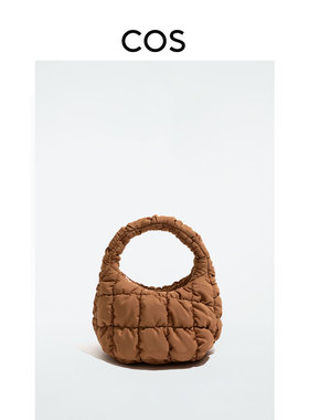 COS女士迷你云朵包2025新款绗缝纹理指尖MINI泡泡褶皱手提饺子包