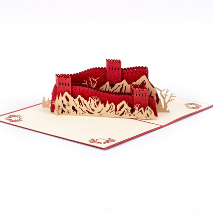 3D立体贺卡中国风剪纸手工文创地标建筑纸雕模型纪念礼物节日定制