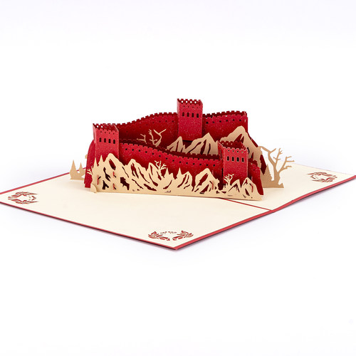 3D立体贺卡中国风城市建筑剪影