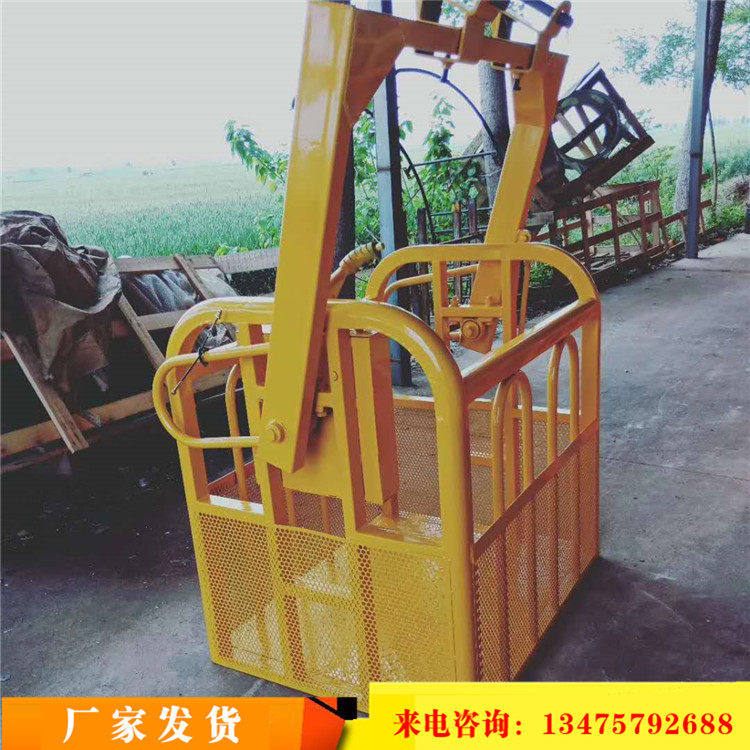 吊车专用吊篮顶筐 总成旋转臂液压油缸加厚大臂卡口360度旋转吊框