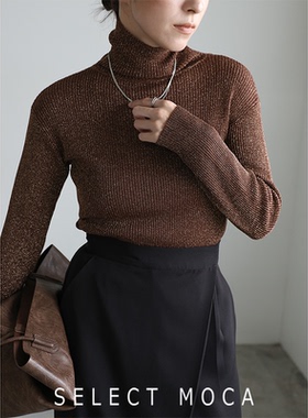 SELECT MOCA日本直邮秋冬季新款微透圆领紧身长袖针织衫30001652